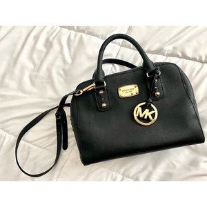 Michael Kors Saffiano Small Leather Satchel Black
